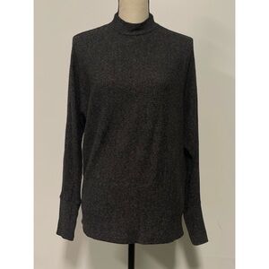 Matty M Ribbed Mock Neck Long Sleeve Sweater Gray Size XS